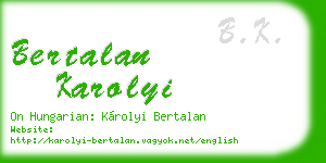 bertalan karolyi business card