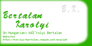 bertalan karolyi business card